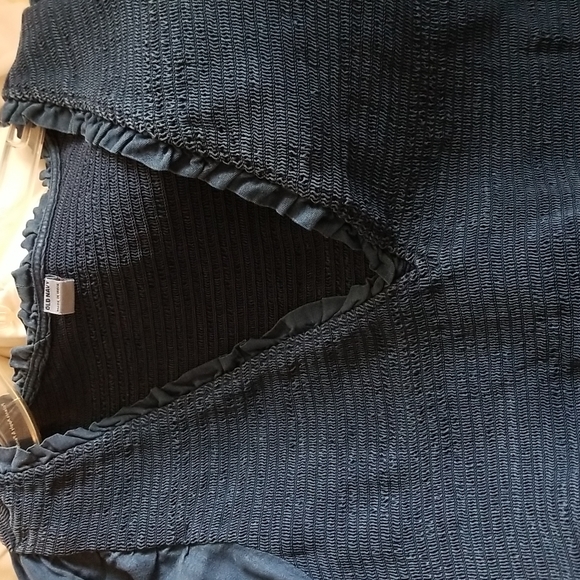 New Old Navy Dress Tencel Chambray Boho Flare Vneck Tiered Swing  Ruched Blouson - Picture 10 of 15